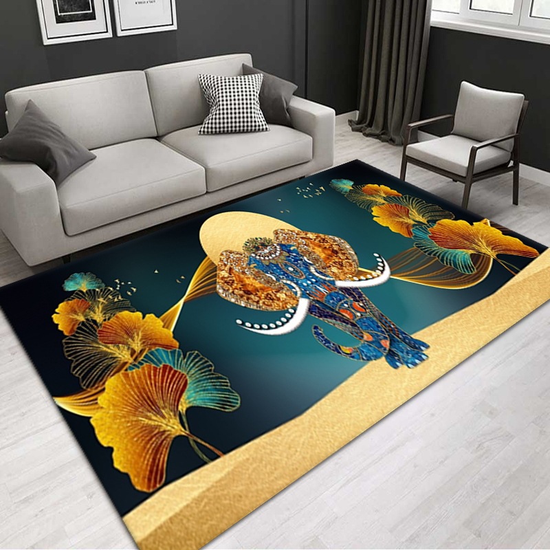 Household Crystal Velvet Carpet Nordic Stereograph Living Room Carpet Absorbent Stain-Resistant Dust-Absorbing Healthy and Environment-Friendly Bedroom Floor Mat