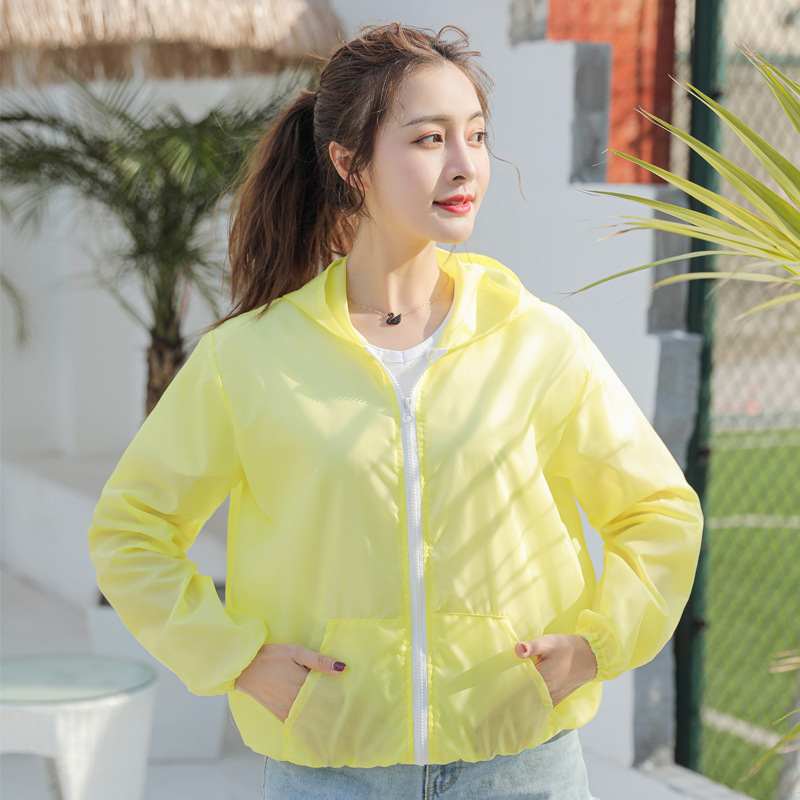 Women's Sun Protection Clothing New Solid Color Ultra-Thin Breathable Quick-Drying Ice Silk Sun-Protective Clothing Outdoor UV-Proof Factory Wholesale