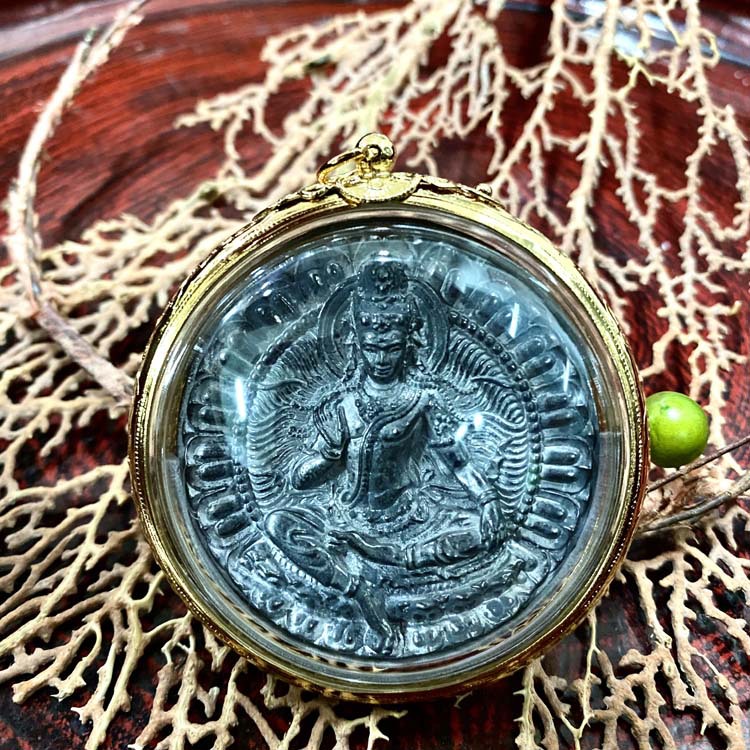 舍玛商贸2550龙婆龙耐大师泽度金金属版含外壳无卡真品泰国佛牌