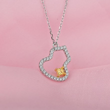 金萌珠宝 S925银小众设计感满钻葫芦镂空造型项链~可送女友礼物