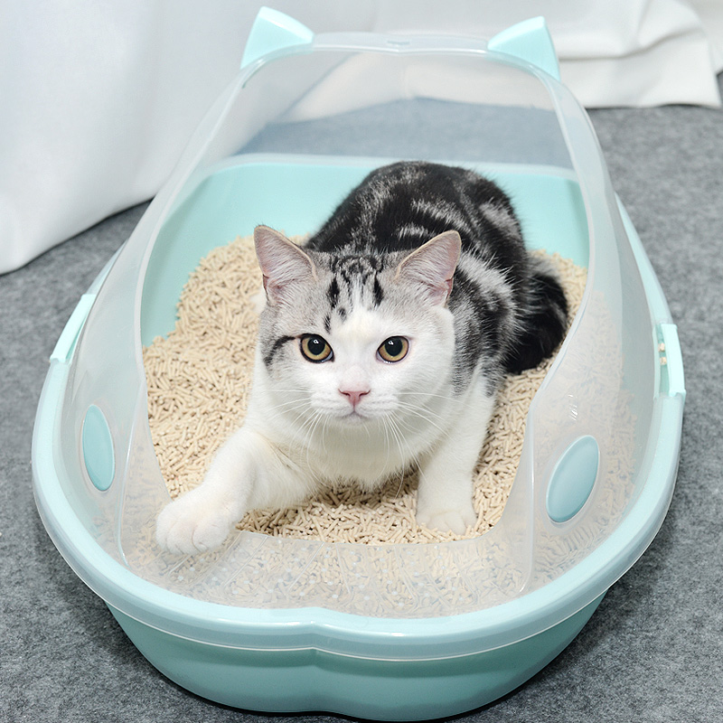 猫砂盆半封闭式猫厕所防外溅小幼猫咪拉屎开放式沙盆清洁用品大号
