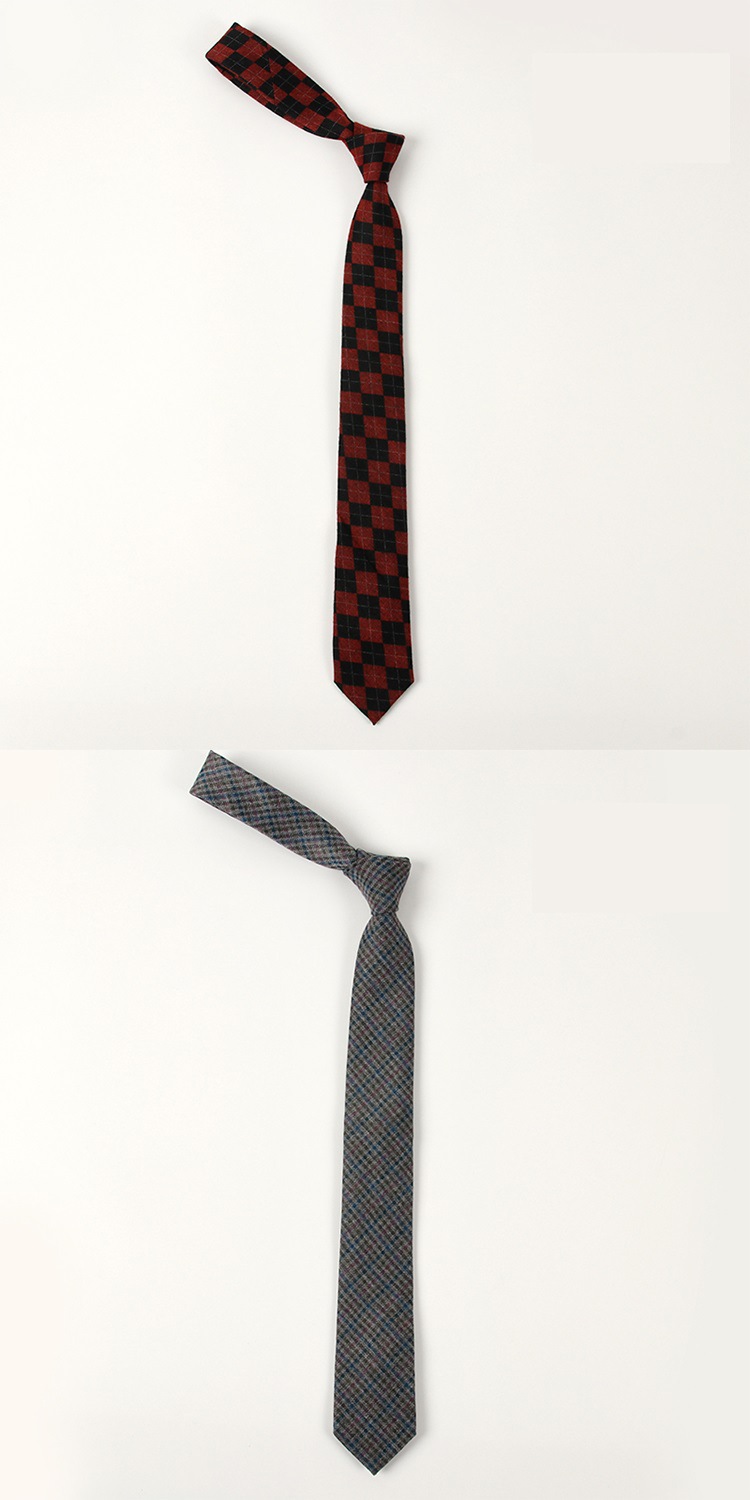 羊毛格子休闲复古绅士领带女男学生学院风原宿风日系英伦风ins潮