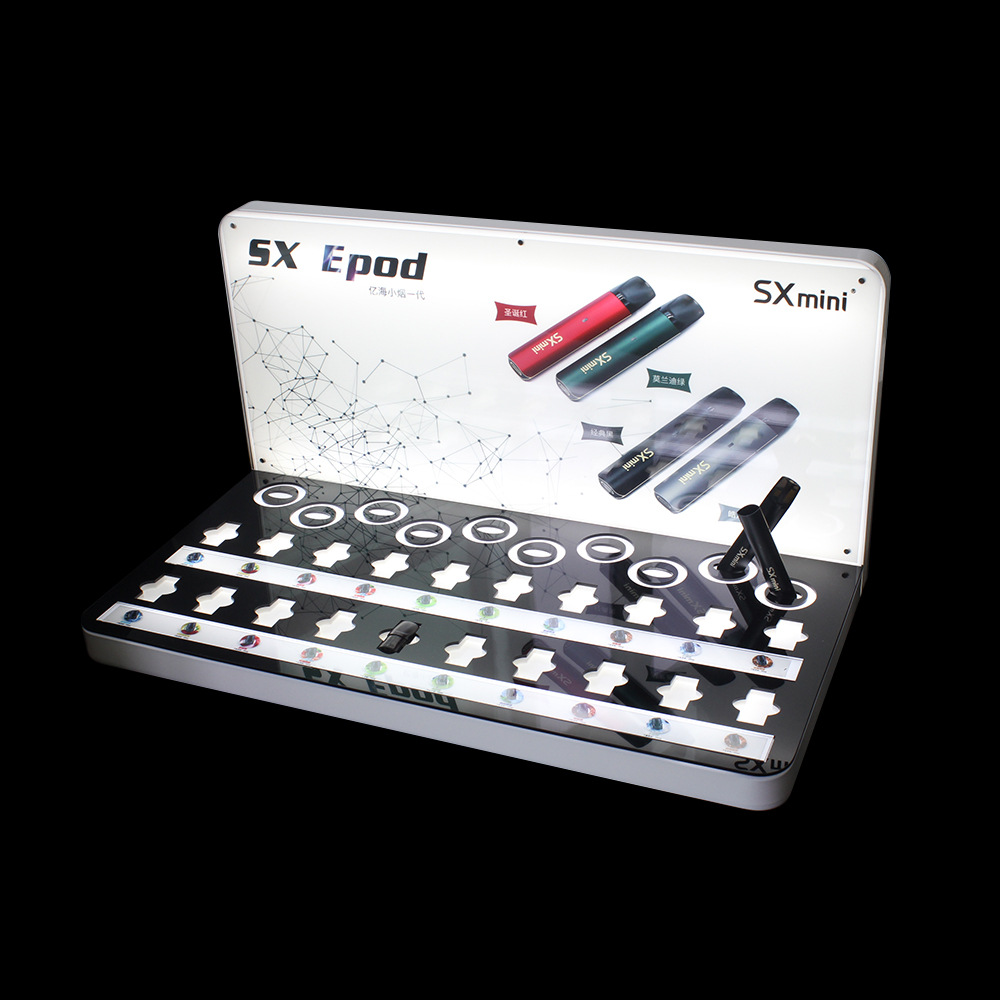 led发光电子烟展示架亚克力雾化器陈列道具烟杆烟弹试抽展示台