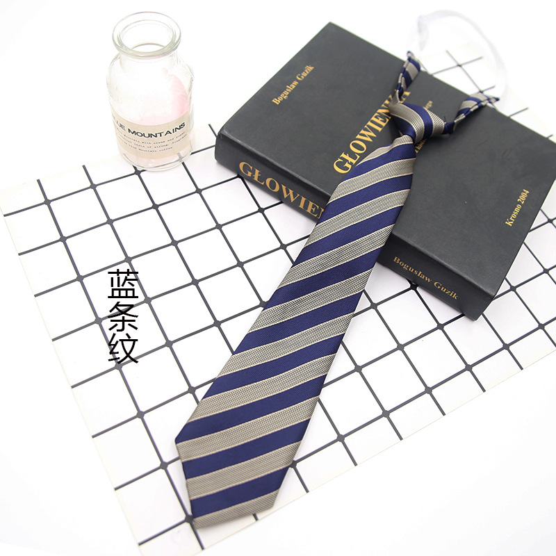 College Style Blouse Men's and Women's School Uniform Accessories Punch-Free Jk Tie Dk Crown Stripes