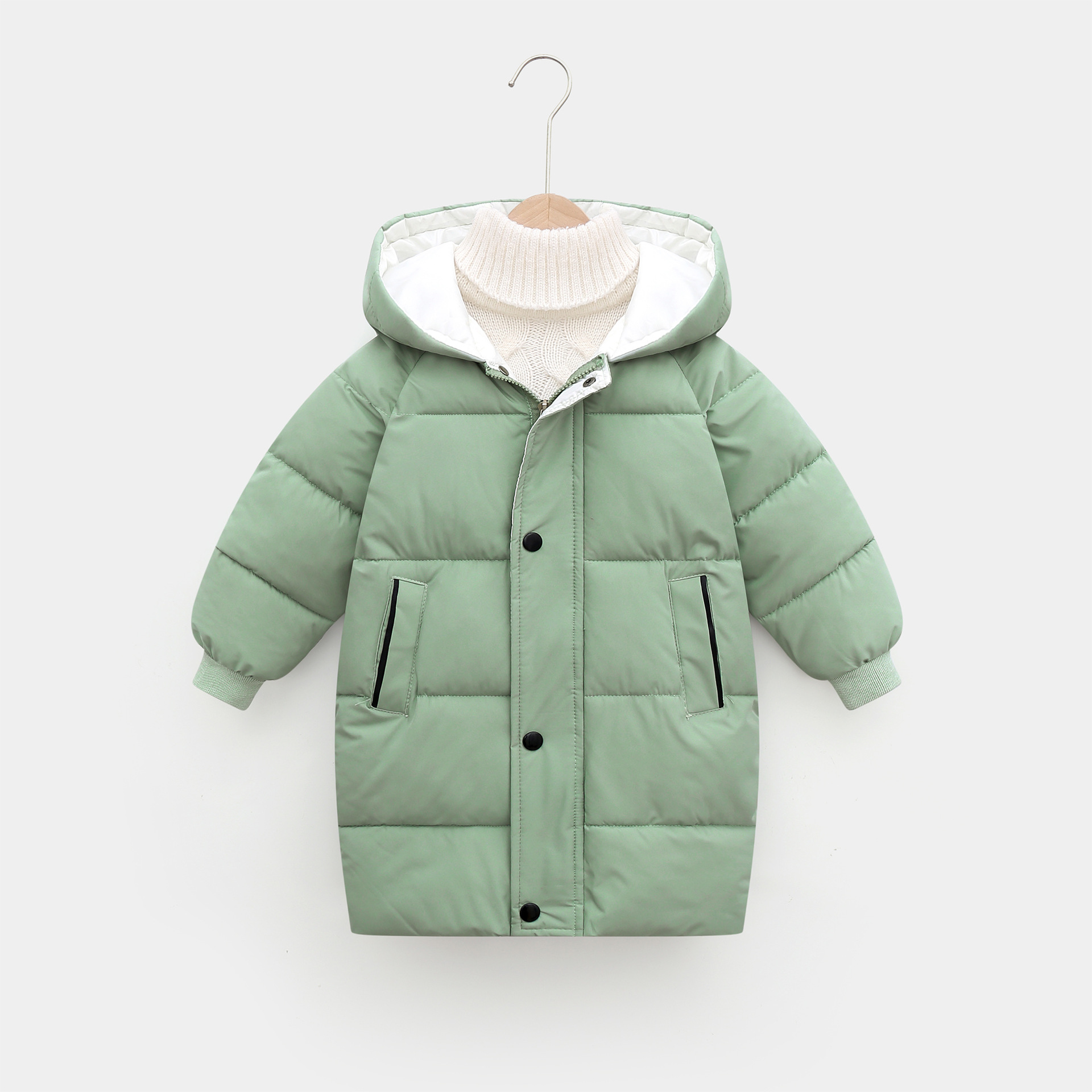 2023 New Children's down and Wadded Jacket Boys' Mid-Length Girls' Winter Clothing Korean Style Cotton-Padded Clothes Baby Thickened Wholesale