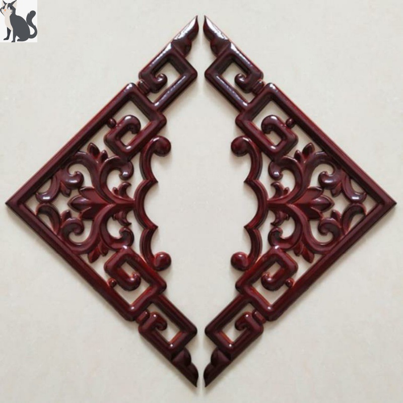 贴花装修房梁木雕实木花格角花吊顶梁托三角形花格火锅店斗拱窗户