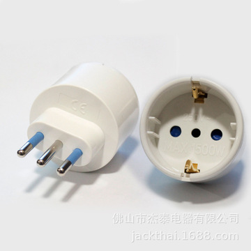 hxc032意大利插头转德国插头,意标转欧标,1500w乌拉圭转韩国法国
