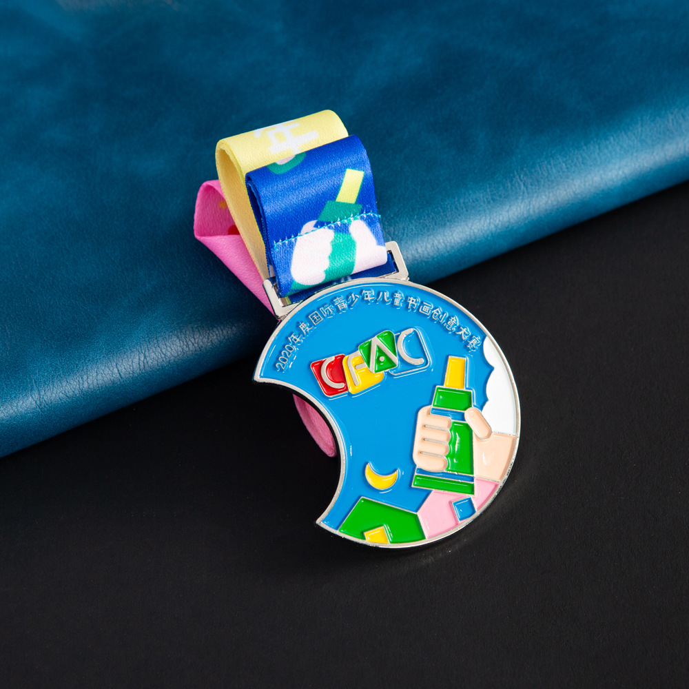 金属绘画奖牌定做 校园儿童书画比赛荣誉奖牌 创意纪念奖牌定制