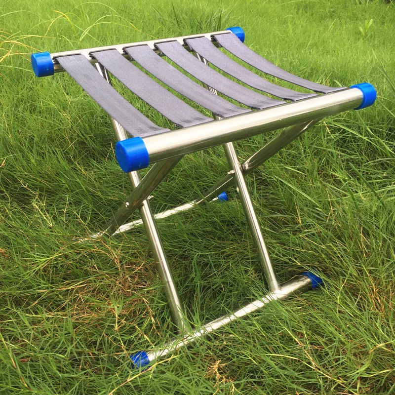 加厚不锈钢马扎户外折叠凳子钓鱼椅小凳子野餐折叠椅便携家用板凳