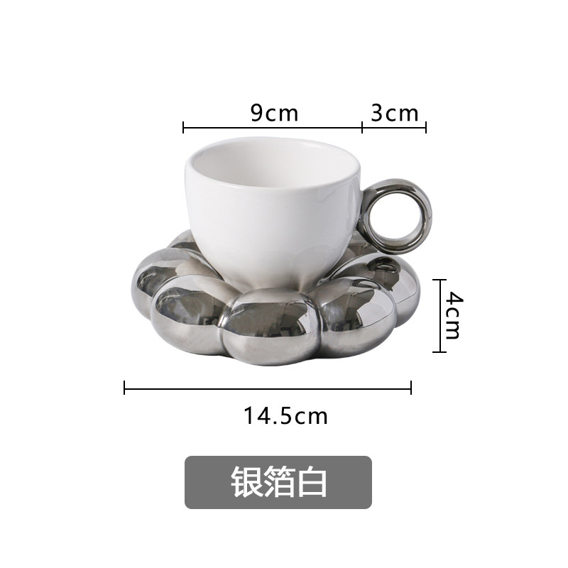 Cross-Border Supply Nordic Ins Macaron SUNFLOWER Coffee Cup Creative Ceramic Cup Dish Ice Cream Mark Cup