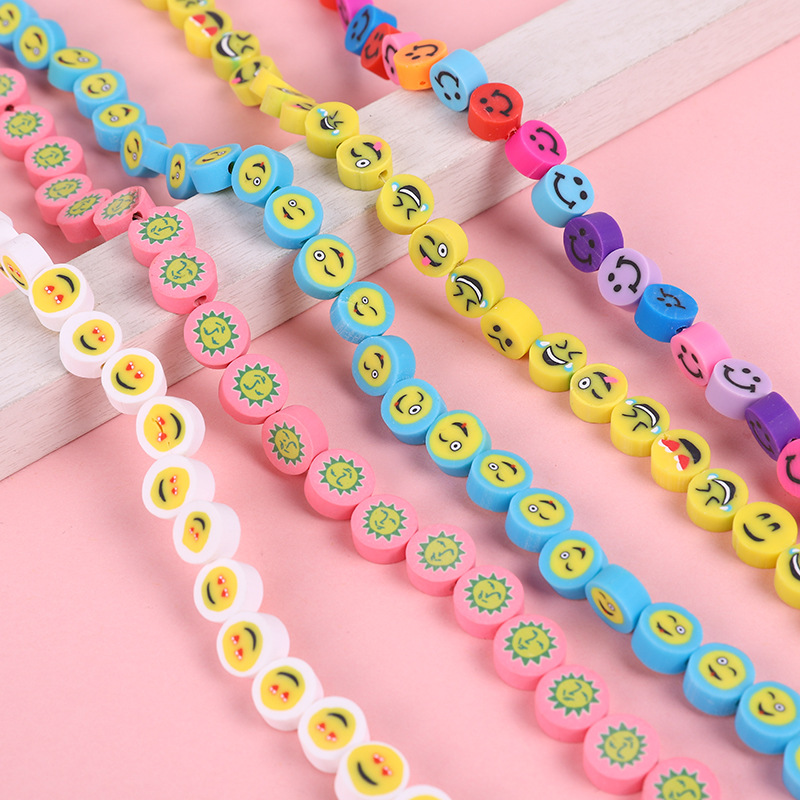 Fashion Color Polymer Clay Polymer Clay Smiley Face Slice Beads Accessories DIY Ornament Polymer Clay Ornament Wholesale