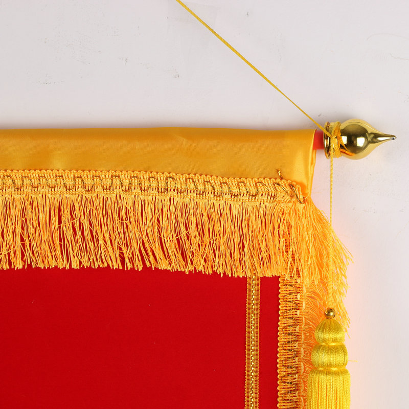 厂家供应植绒锦旗送医生老师律师带挂穗红色空白龙须植须锦旗