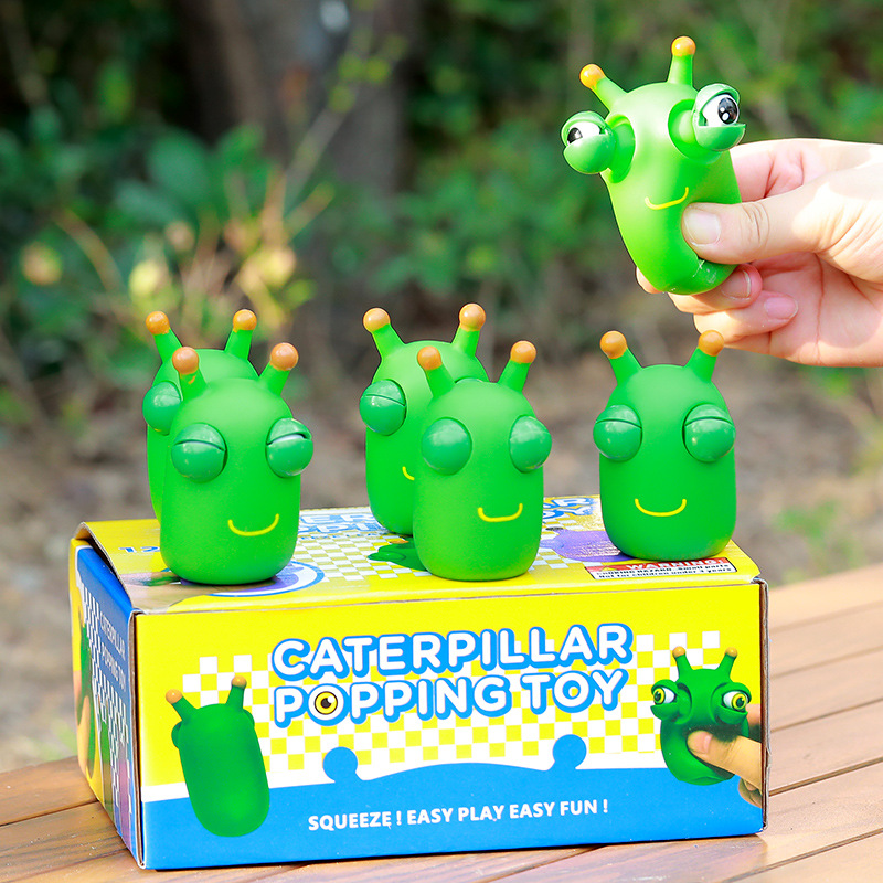 Eye-Catching Cabbage Insect Vent Eye-Catching Cabbage Insect Eye-Catching Caterpillar Decompression Artifact Squeeze Compressable Musical Toy Wholesale