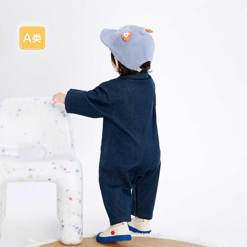 Baby Jumpsuit Baby Outing Clothes Romper 2024 Spring New Newborn Children's Clothing Denim Fashion Baby Clothes