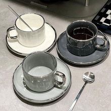 轻奢咖啡杯子欧式下午茶茶具感陶瓷女高颜值杯碟套装包邮跨境