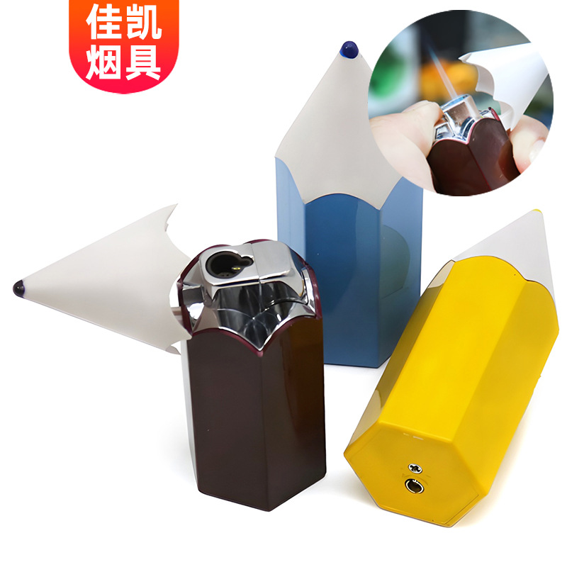 铅笔头式打火机微型喷枪直冲防风笔式小喷火枪点火器打火机男跨境