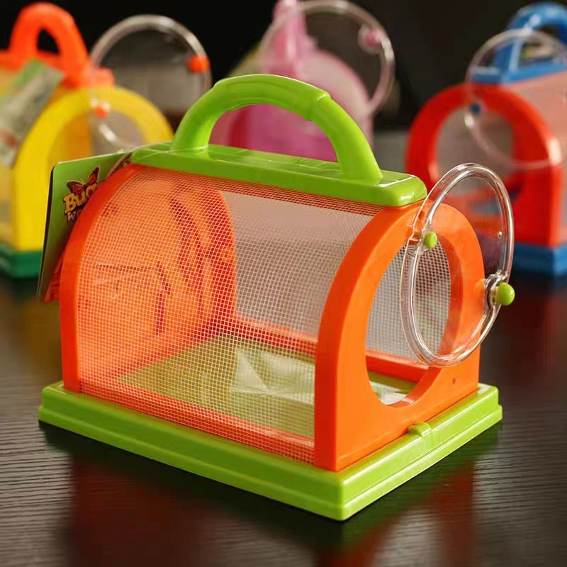 儿童昆虫捕抓套 蝴蝶饲养笼手提昆虫观察收集盒 户外探索装备工具