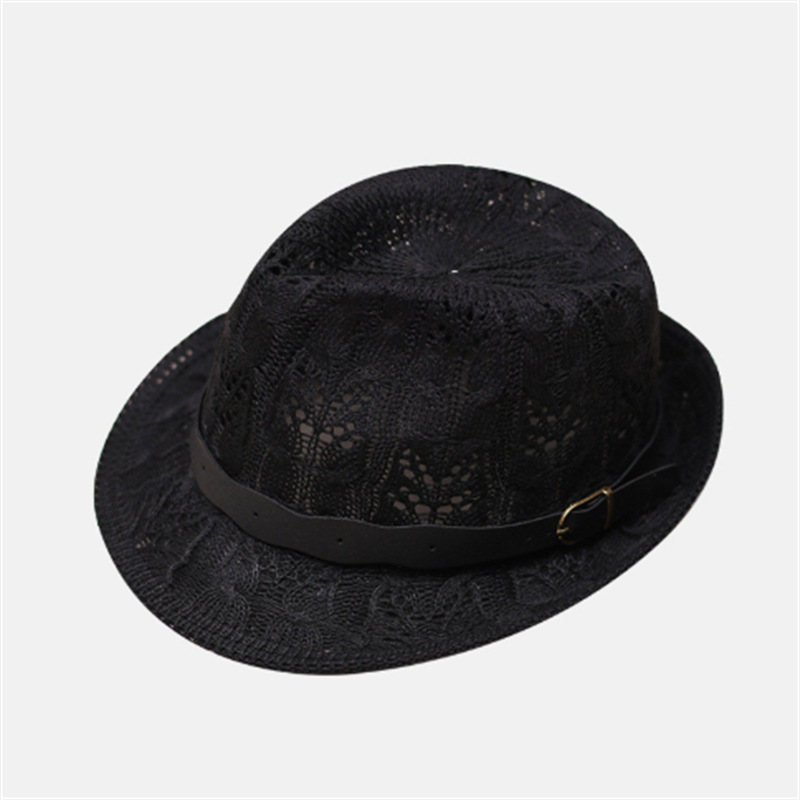 Korean Style Fresh Artistic Retro Hollow Fedora Hat British Small Stylish Top Hat Summer Men and Women Casual All-Match Hat Fashion