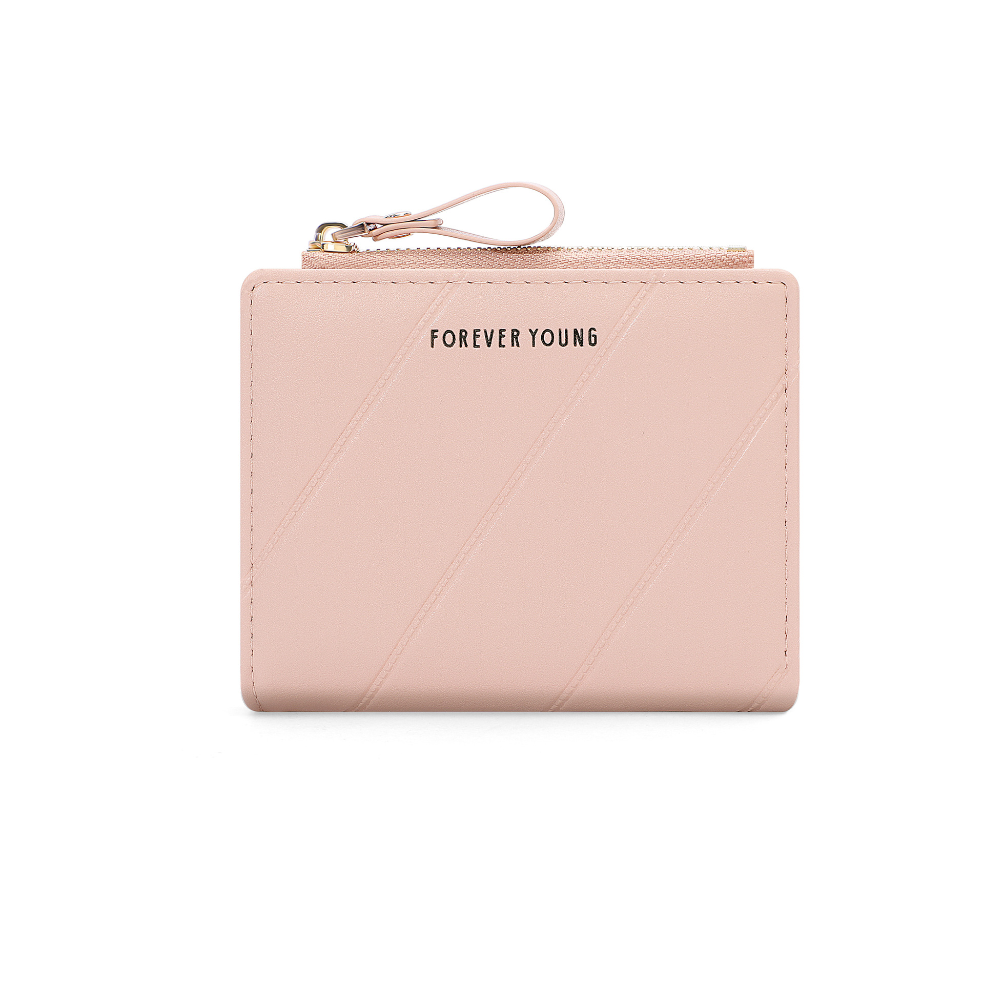 Forever Young New Ladies' Purse Short Zipper Fashion Korean Multi-Card-Slot Card Holder Pu Purse