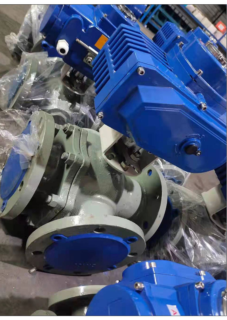 电动三通球阀ac380v高温蒸汽调节阀防爆分流lt型不锈钢法兰换向阀