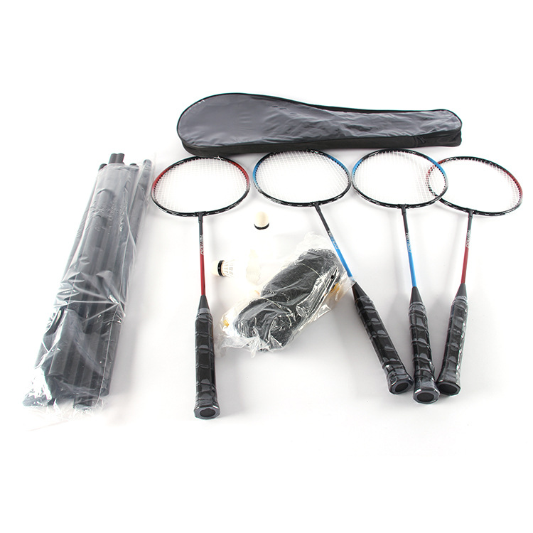 正品迪卡克羽四人组毛球拍业余初级人员运动家庭娱乐训练套装