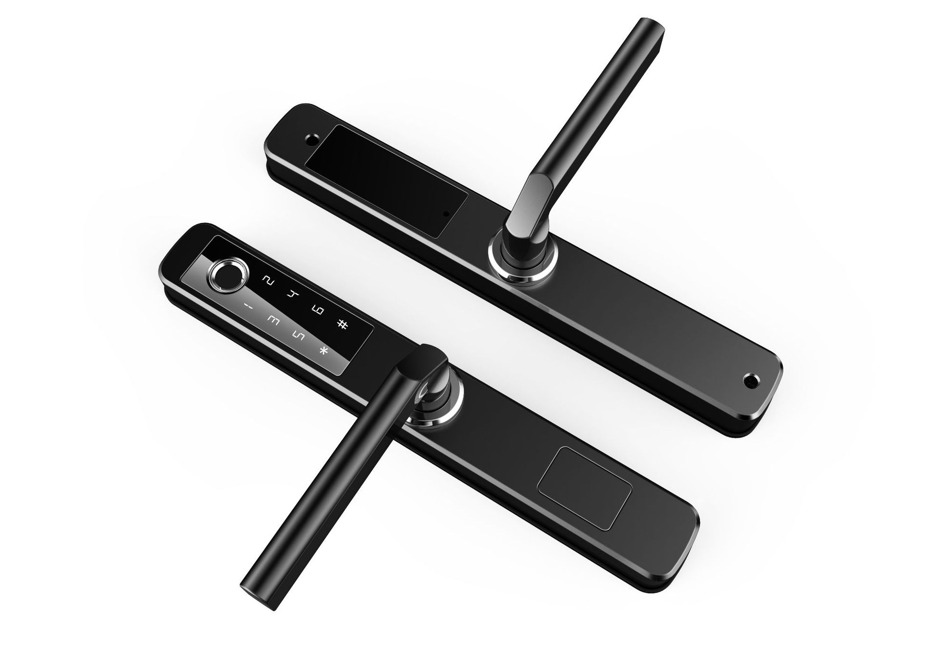 断桥铝指纹锁智能锁庭院门户外防水双面锁移门锁tuya smart lock