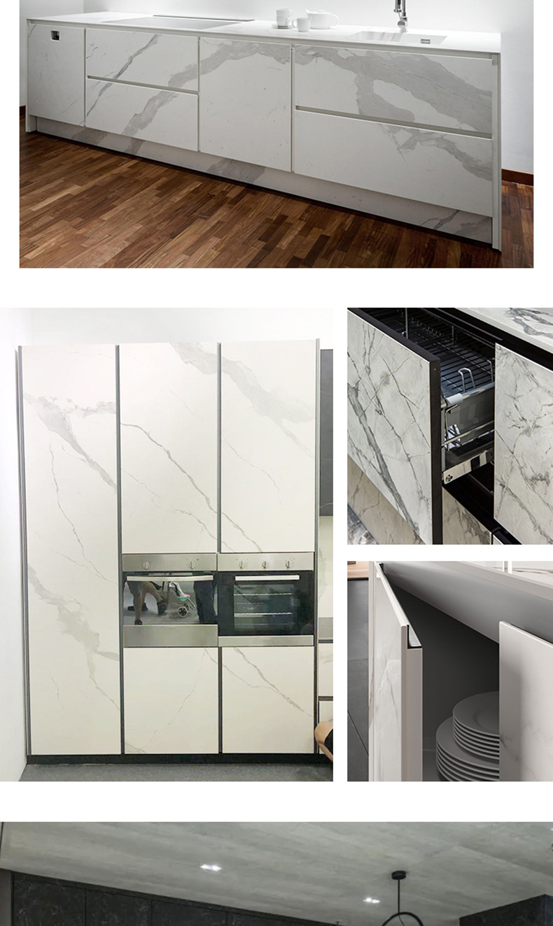 中亿岩板橱柜门定做 岩石纹理门板衣柜门直销 环保轻奢岩板门厂家