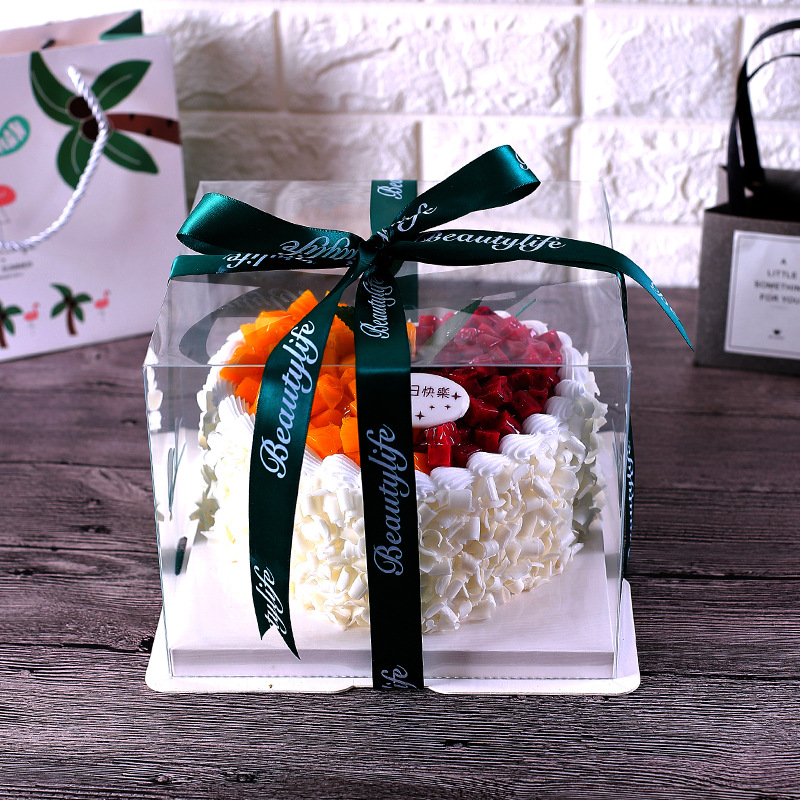 六一儿童节透明蛋糕盒4寸6寸8寸12寸蛋糕盒子双层加高生日包装盒