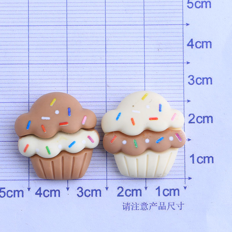 Beige Coffee Color Candy Toy Series Cream Glue Resin Accessories Wholesale Phone Case Material Barrettes Head Rope Material Package Worker