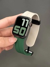 适用于applewatch89表带iwatch67se苹果手表硅胶表带运动磁吸双色