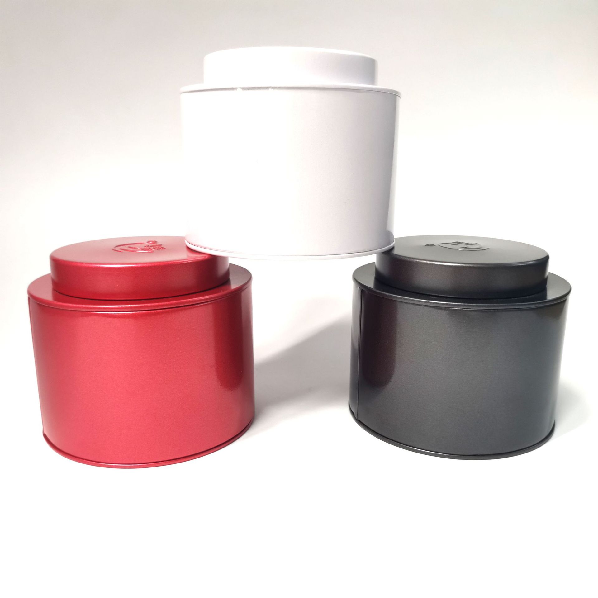 圆形密封茶叶铁罐马口铁磨砂质感铁罐复古茶罐白茶红茶普洱茶铁罐