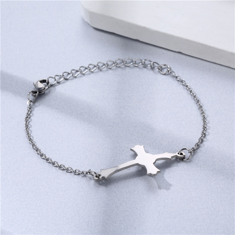 Europe and America Cross Border Amazon Foreign Trade Ornament Creative Bracelet Female Glossy Stainless Steel Ocean Wind Wristband Bracelet Batch