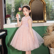 女童礼服2024年新款夏季法式小香风走秀蓬蓬裙儿童钢琴演奏公主裙