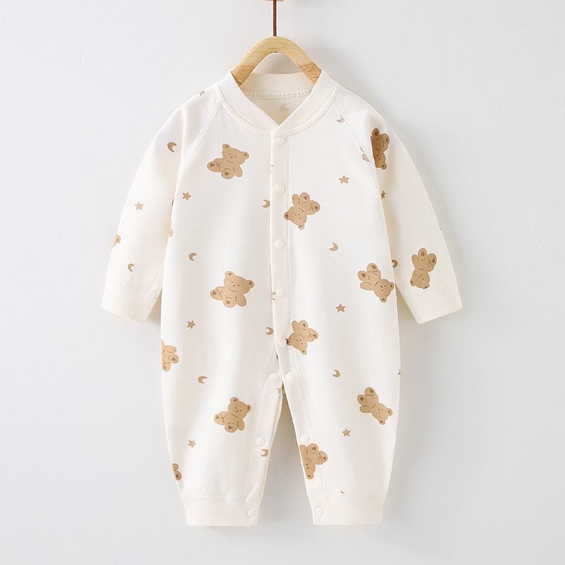 Spring and Autumn New Baby Jumpsuit Long-Sleeved Baby Romper Cotton Bottoming Underwear Newborn Romper Boneless Pajamas Baby Clothes