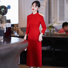 复古喜庆改良旗袍新款红色订婚礼服连衣裙回门服