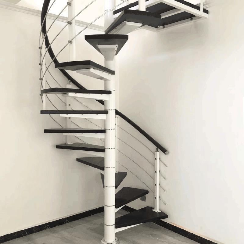旋转楼梯阁楼复式楼跃层loft公寓家用室内消 圆形钢实木踏板楼梯