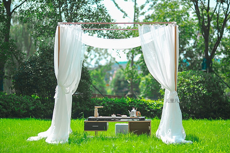 户外庭院茶寮帐篷蚊帐支架遮阳棚便携框架别墅简易亭子室外阳台厂