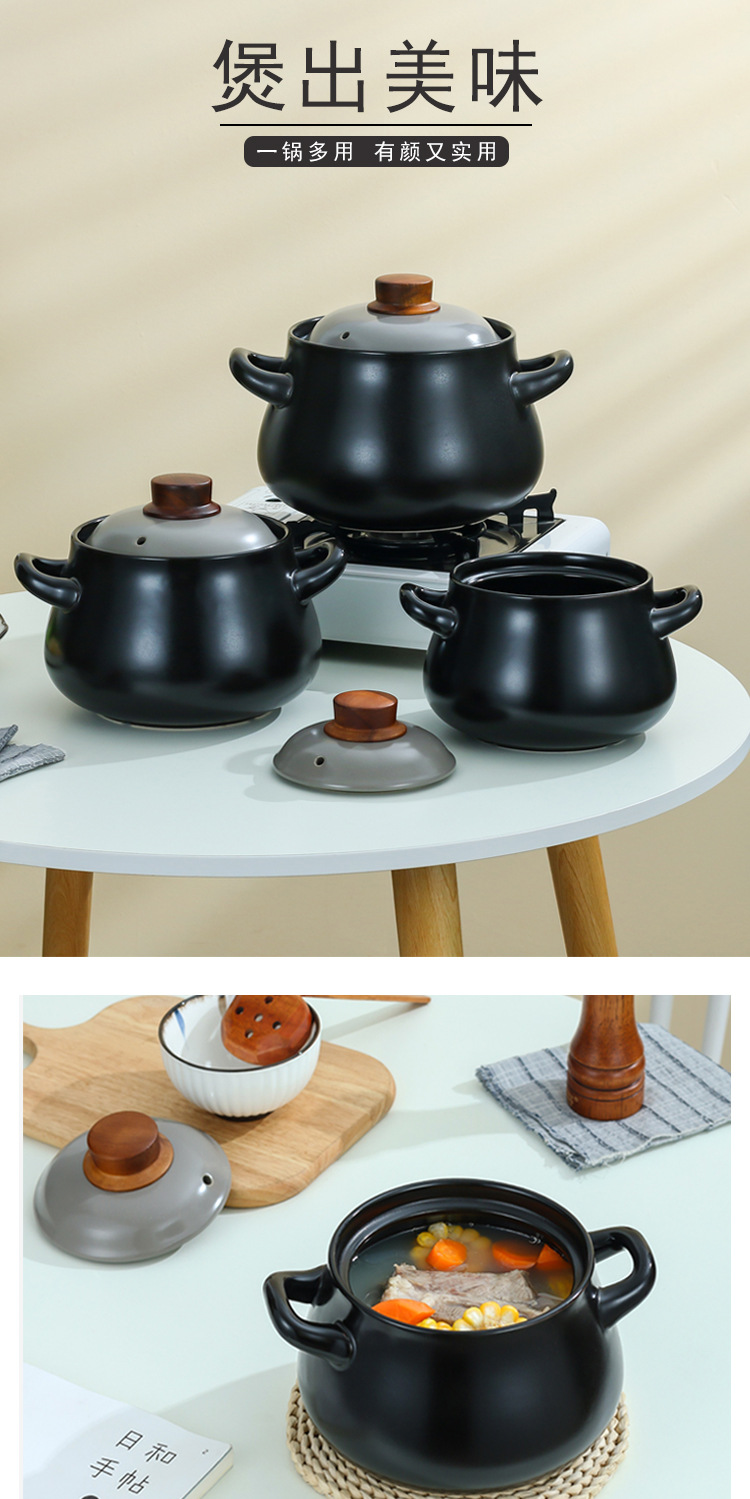 明火耐高温陶瓷砂锅日式家用燃气煲汤锅炖锅电陶炉沙锅瓷锅小砂锅