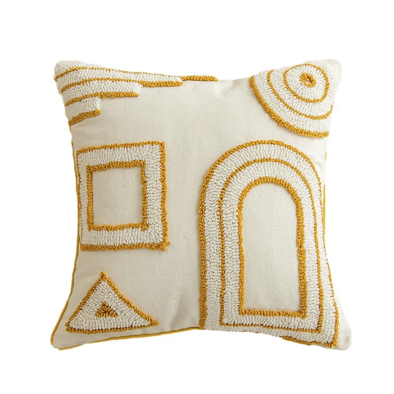 Bohemian Golden Sun Pillow Romantic Sunshine Geometric Tassel Velvet Pillow Bedroom Sofa Home Cushion