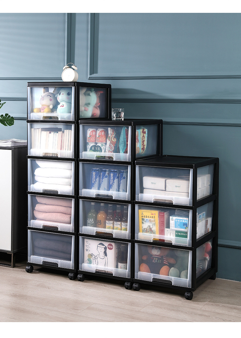 儿童玩具收纳柜子储物柜家用多层塑料抽屉式透明收纳盒零食收纳箱