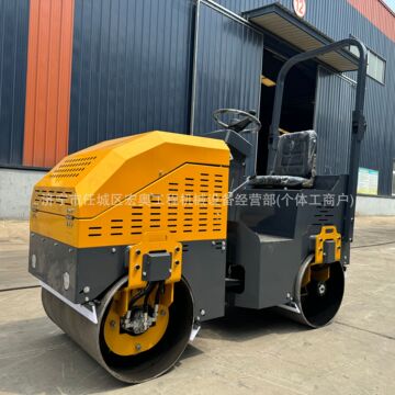 小型压路机双钢轮驾驶式夯土机1吨2吨全液压沥青路面碾压机压路机