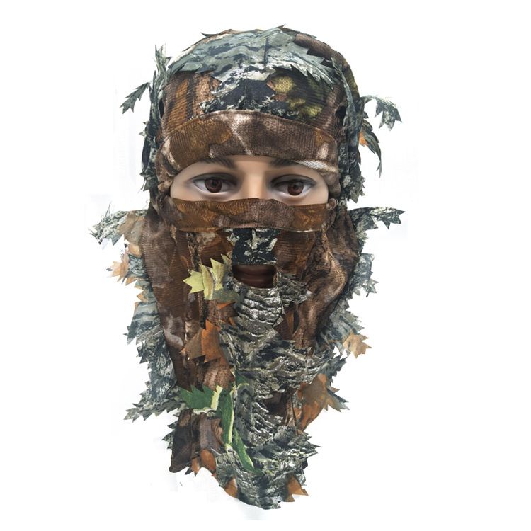 Camouflage Mask Outdoor Camping Hunting Hunting Training 3D Leaves Face Mask Cap One Camouflage Bust Mask