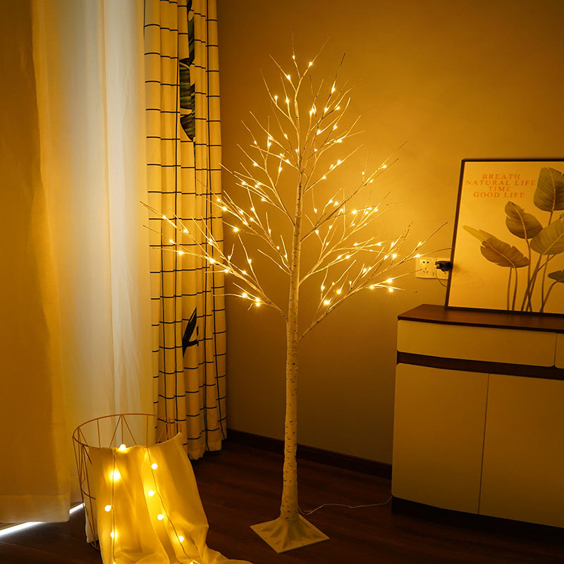 Tree Light Led Thanksgiving Silver Birch Home Decorative Lamp Christmas Party Scene Layout Landscape Modeling Luminous Tree