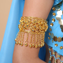欧美跨境饰品 复古铃铛金属臂链印度舞铃铛腕带手链配件臂饰