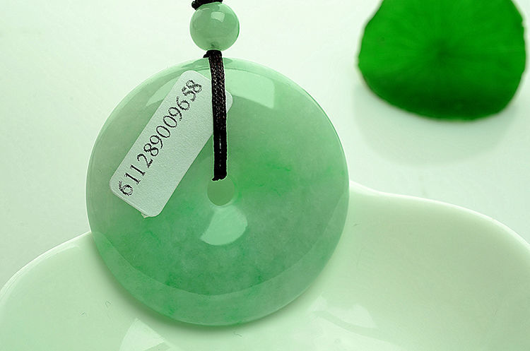 锦玉雕龙正品缅甸天然翡翠a货老坑冰糯种飘阳绿平安扣圆扣玉吊坠