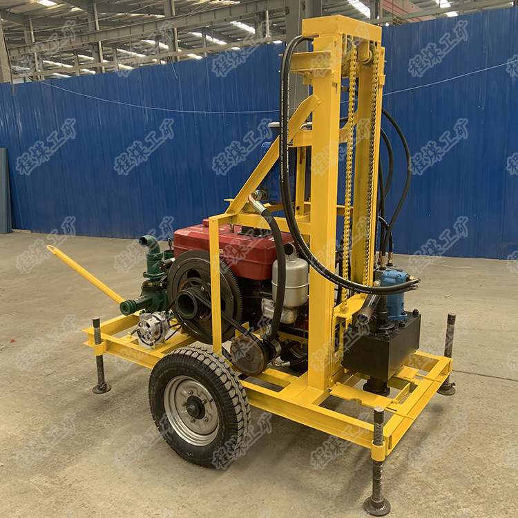 程煤农田灌溉百米深孔钻机 液压升降打井机 小型柴油水井钻机生产