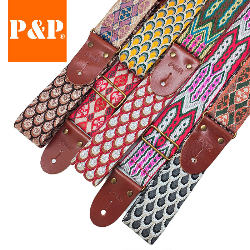 赞声pp吉他背带牛皮2023年新款s55 guitar strap加工现货 稳定