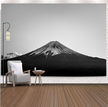 26X8现代简约富士山墙面装饰超大背景布客厅沙发卧室墙壁挂毯床头