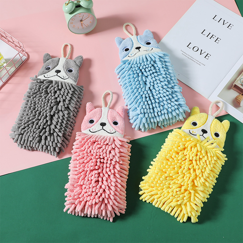 Chenille Towel Hanging Cute Cartoon Creativity Water Absorbent Wipe Handball Kitchen Bathroom Hand Cleaning Rag Towel