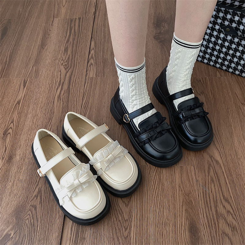 小皮鞋女2023年春季日系jk制服鞋松糕底学院风玛丽珍鞋厚底包鞋女